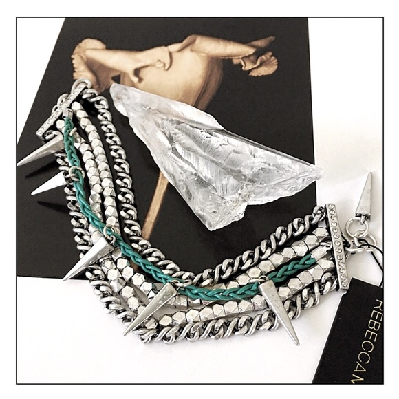 Rebecca Minkoff Multi-Row Chunky Spike Bracelet - Picture 2 of 4